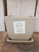 Load image into Gallery viewer, Ecoforms Quadra 3.5 Inch Square Rice Hull Pot